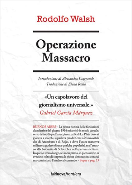 Operazione massacro - Rodolfo Walsh,Elena Rolla - ebook