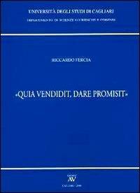 «Qua vendidit, dare promisit» - Riccardo Fercia - copertina