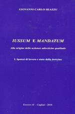 Iussum e mandatum. Alla origine delle actiones adiecticiae qualitatis. Vol. 1: Ipotesi di lavoro e stato della dottrina