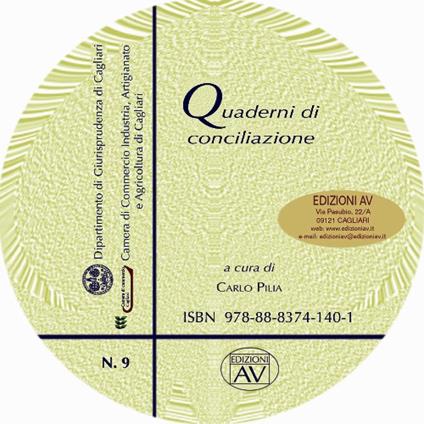 Quaderni di conciliazione. CD-ROM. Vol. 9 - copertina