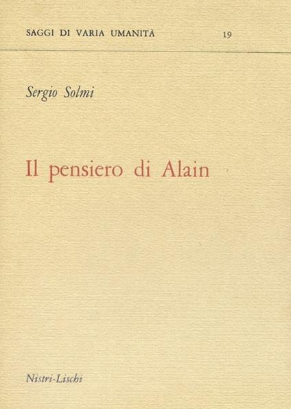 Il pensiero di Alain - Sergio Solmi - copertina