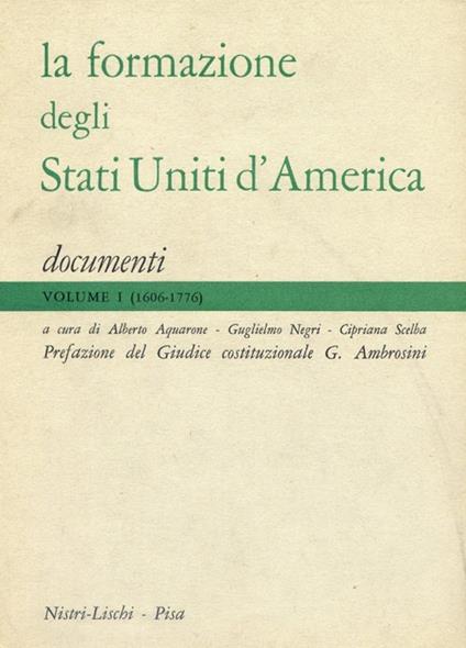 La formazione degli Stati Uniti d'America - copertina