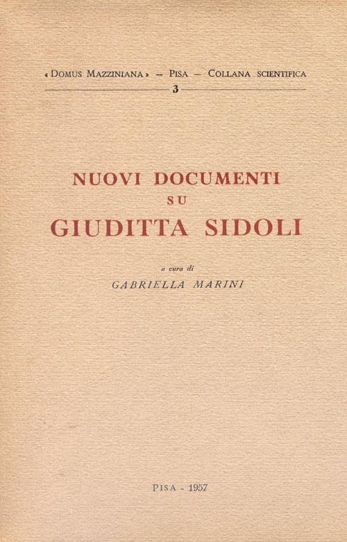 Nuovi documenti su Giuditta Sidoli - copertina
