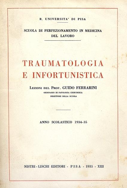 Traumatologia e infortunistica - Guido Ferrarini - copertina