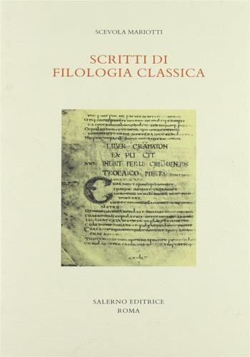 Scritti di filologia classica - Scevola Mariotti - copertina