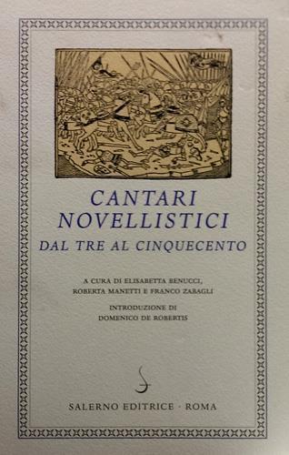 Cantari novellistici dal Tre al Cinquecento - copertina