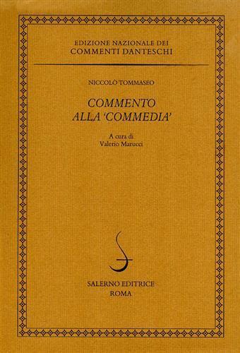 Commento alla «Commedia» - Niccolò Tommaseo - copertina