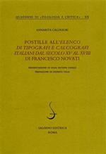 Postille all'elenco di tipografi e calcografi italiani dal secolo XV al XVIII di Francesco Novati