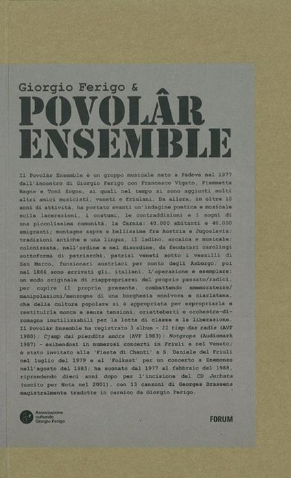 Giorgio Ferigo & Povolâr Ensemble. Con 4 CD Audio - copertina