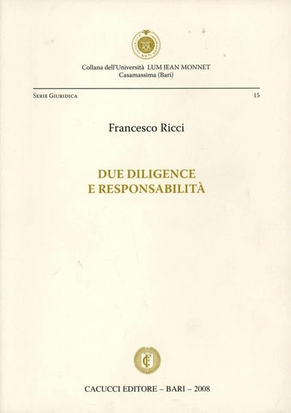Due deligence e responsabilità - Francesco Ricci - copertina