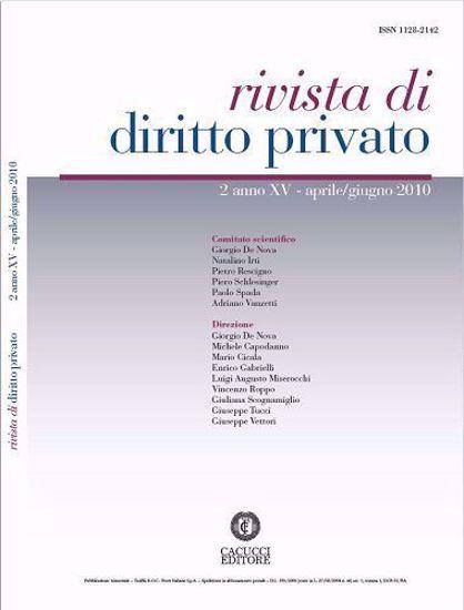 Rivista di diritto privato (2010). Vol. 2 - copertina