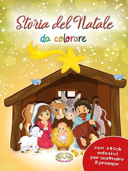 Storia del Natale da colorare. Con adesivi. Ediz. a colori - copertina