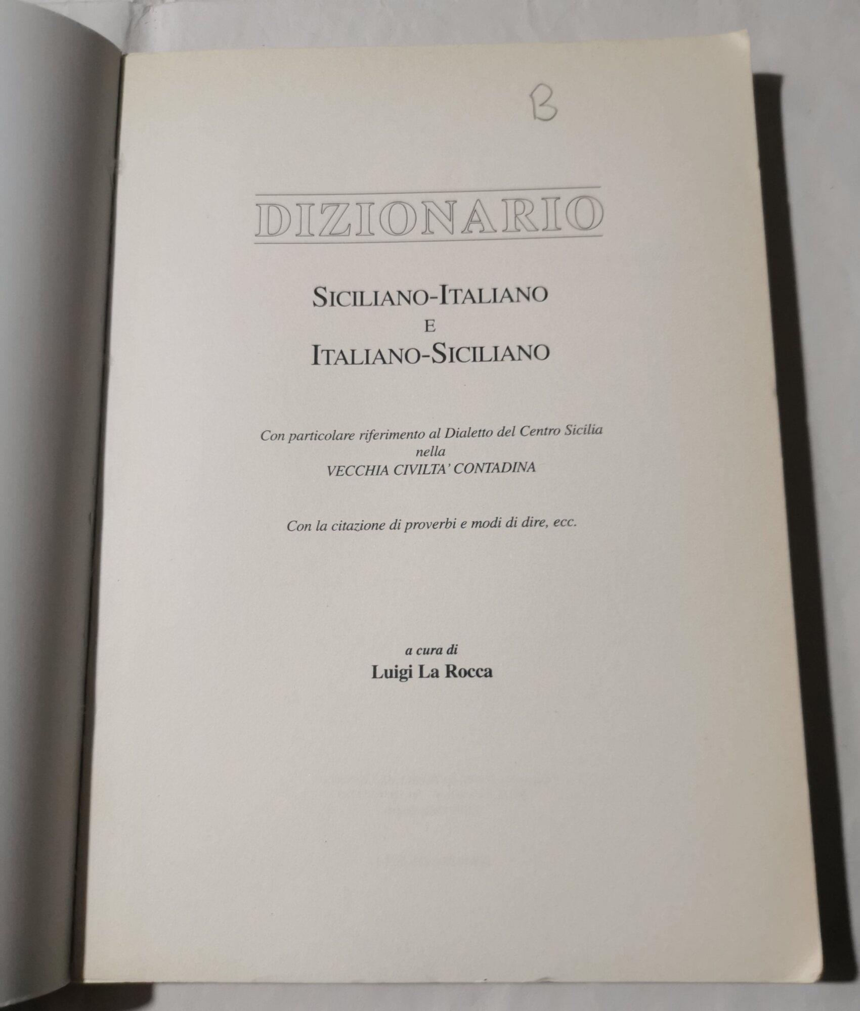 Dizionario siciliano-italiano, italiano-siciliano