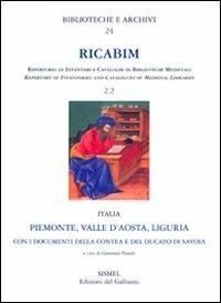 RICABIM. Repertorio di inventari e cataloghi di biblioteche medievali dal secolo VI al 1520 - copertina