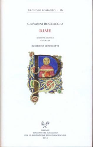 Le rime - Giovanni Boccaccio - copertina