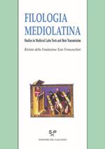Filologia mediolatina. Studies in medieval latin texts and their transmission (2018). Vol. 25