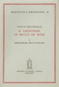 canzoniere di Nicolò de' Rossi