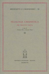 Filologia umanistica. Per Gianvito Resta