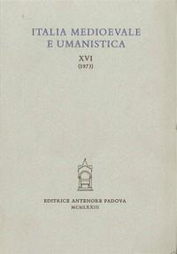 Italia medioevale e umanistica. Vol. 16 - copertina