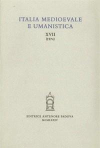 Italia medioevale e umanistica. Vol. 17 - copertina