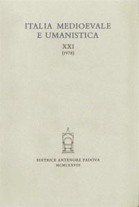 Italia medioevale e umanistica. Vol. 21 - copertina