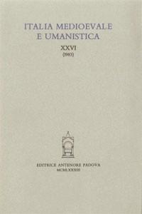 Italia medioevale e umanistica. Vol. 26 - copertina
