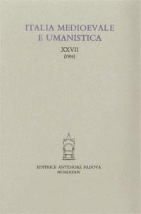 Italia medioevale e umanistica. Vol. 27 - copertina