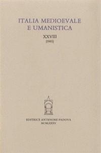 Italia medioevale e umanistica. Vol. 28 - copertina