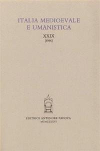 Italia medioevale e umanistica. Vol. 29 - copertina