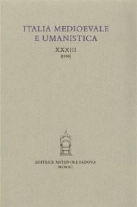 Italia medioevale e umanistica. Vol. 33 - copertina