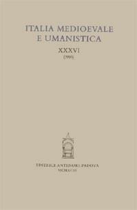 Italia medioevale e umanistica. Vol. 36 - copertina