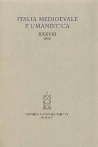 Italia medioevale e umanistica. Vol. 38 - copertina