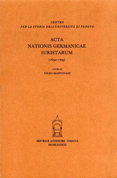 Acta nationis germanicae iuristarum (1650-1709) - copertina
