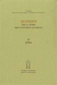 Quaderni per la storia dell'Università di Padova. Vol. 19 - copertina