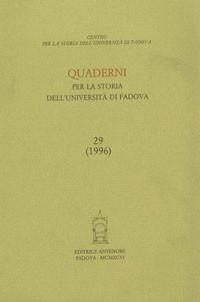 Quaderni per la storia dell'Università di Padova. Vol. 29 - copertina