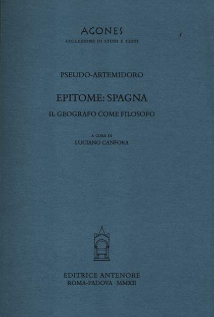 Epitome: Spagna. Il geografo come filosofo - copertina