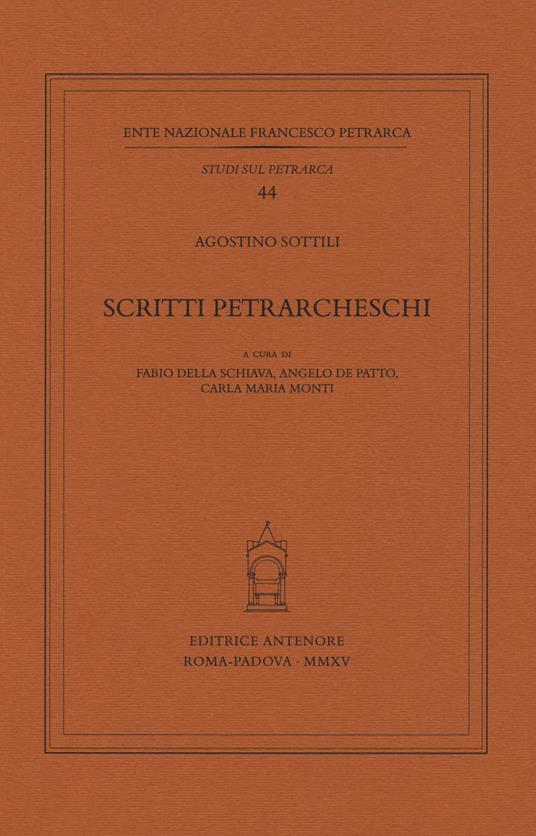 Scritti petrarcheschi - Agostino Sottili - copertina