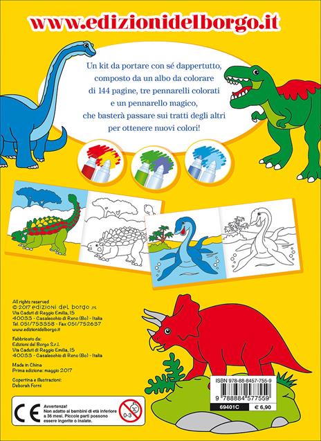 Colora i dinosauri con i pennarelli magici. Con 4 pennarelli magici - Deborah Forni - 2