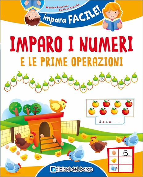 Imparo i numeri e le prime operazioni - Monica Puggioni,Daniela Branda - copertina