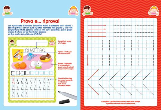 Imparo i numeri con il libro lavagna. Scrivo, cancello, riscrivo. 5-6 anni. Con gadget - 3