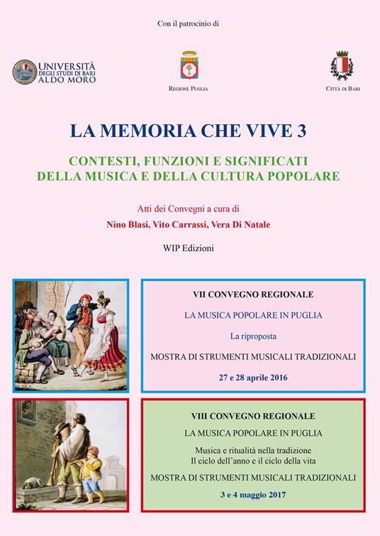 La memoria che vive. Vol. 3: Contesti, funzioni e significati della musica e della cultura popolare. - Nino Blasi,Vito Carrassi,Vera Di Natale - copertina