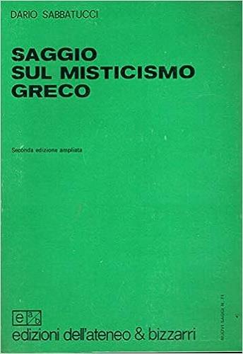 Saggio sul misticismo greco - Dario Sabbatucci - copertina