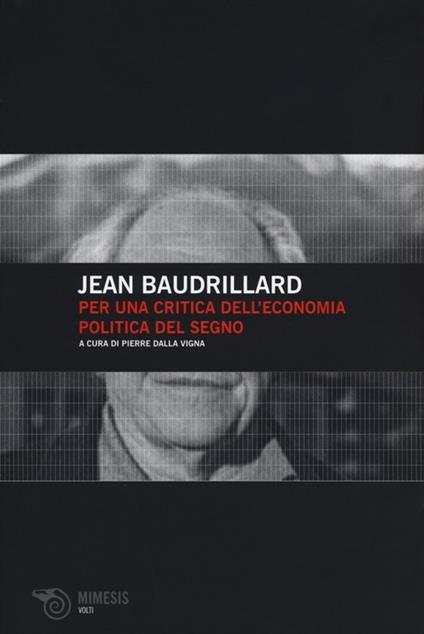 Per una critica dell'economia politica del segno - Jean Baudrillard - copertina