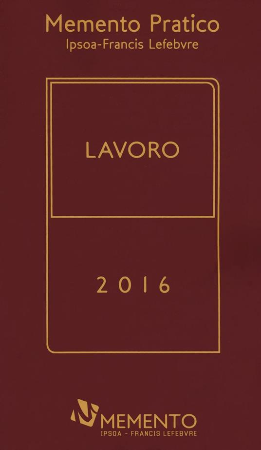 Memento pratico lavoro 2016 - copertina