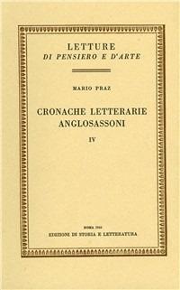Cronache letterarie anglosassoni - Mario Praz - copertina