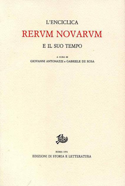 Enciclica «Rerum novarum» e il suo tempo - copertina
