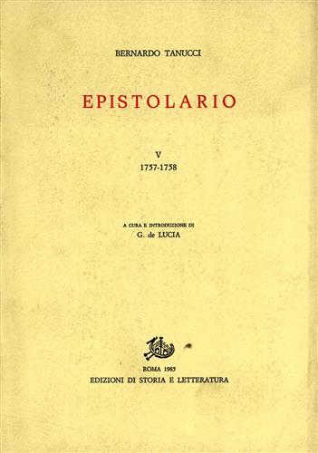 Epistolario. Vol. 5: 1757-1758. - Bernardo Tanucci - copertina