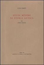 Studi minori di storia antica. Vol. 3: Storia romana