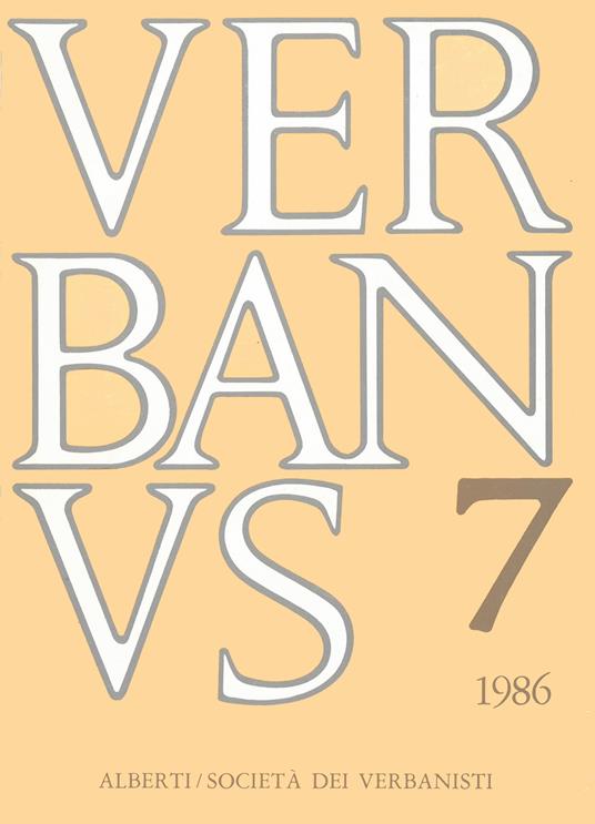 Verbanus. Rassegna per la cultura, l'arte, la storia del lago. Vol. 7 - copertina