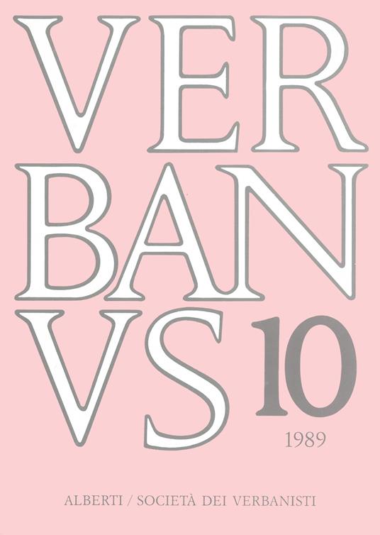 Verbanus. Rassegna per la cultura, l'arte, la storia del lago. Vol. 10 - copertina